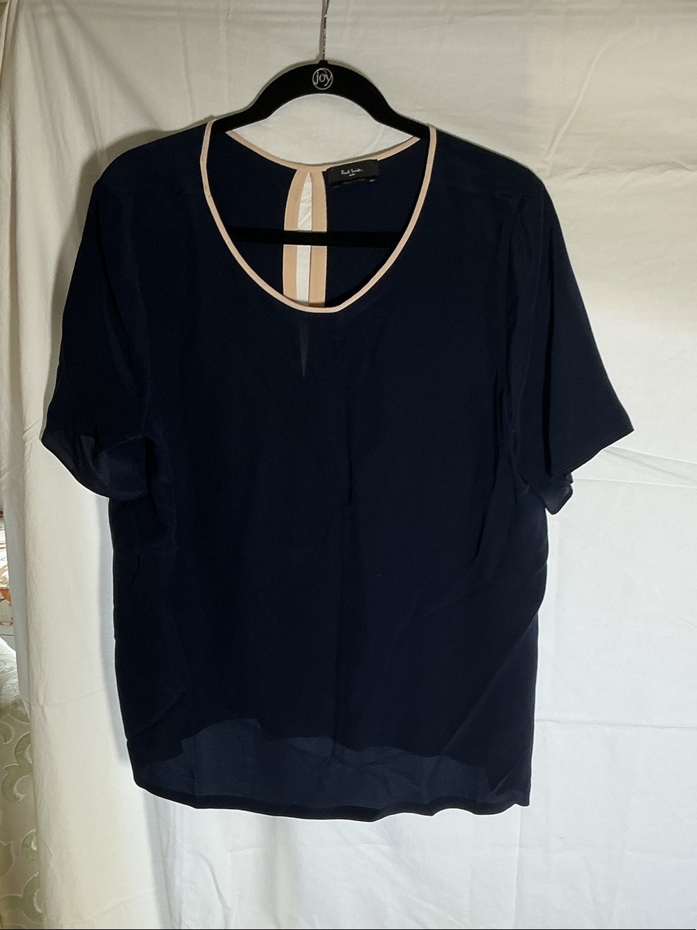 Paul Smith Navy Blouse with Cream Trim